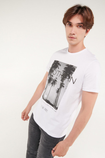 Camiseta básica manga corta con estampado