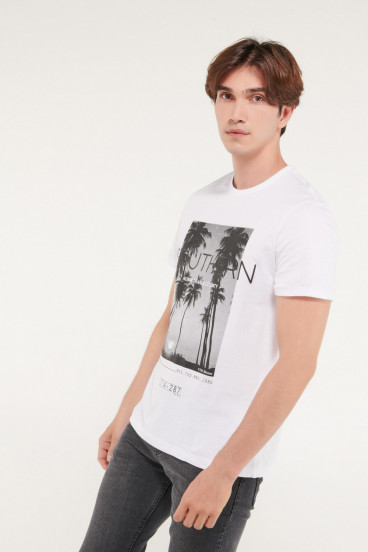 Camiseta básica manga corta con estampado