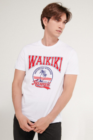 Camiseta básica manga corta con estampado