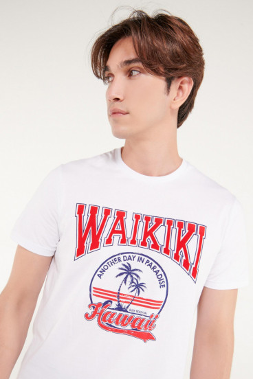 Camiseta básica manga corta con estampado
