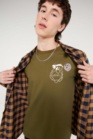 Camiseta cuello rendondo con estampado frente y espalda Los Picapiedra