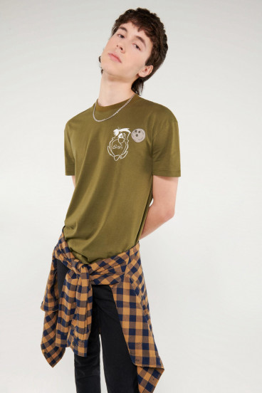 Camiseta cuello rendondo con estampado frente y espalda Los Picapiedra
