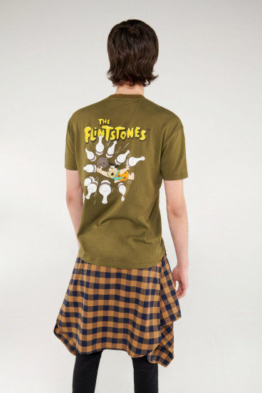 Camiseta cuello rendondo con estampado frente y espalda Los Picapiedra
