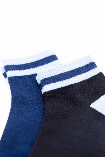 Medias cortas negras con ajuste y motivo