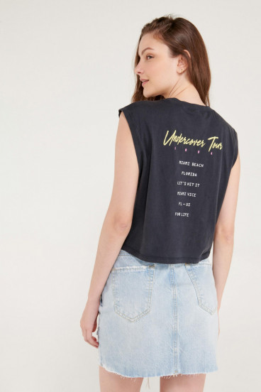 Camiseta sin mangas, estampado de Miami Vice.