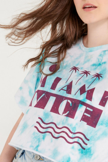 Camiseta manga corta TIe Dye, estampado de Miami Vice.