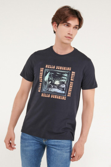 Camiseta manga corta estampado frente