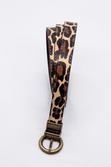 Cinturon estampado-reversible hebilla metalica