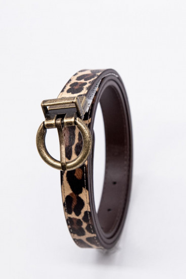 Cinturon estampado-reversible hebilla metalica
