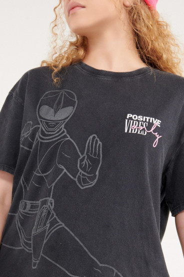 Camiseta manga corta estampada licencia Hasbro, Power Ranger.