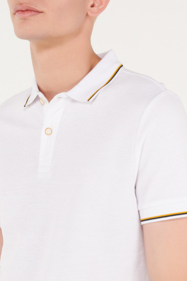 Camiseta polo básica gris, con cuello y puños tejidos