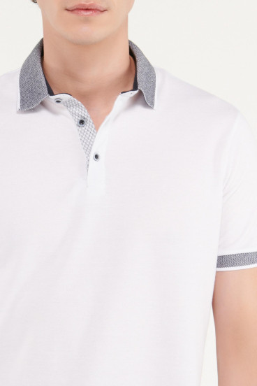 Camiseta Polo unicolor con cuello tejido