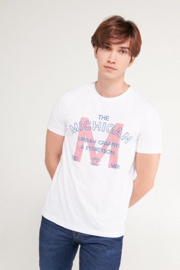 Camiseta manga corta estampado frente