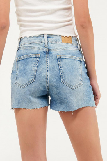 Short denim tiro alto
