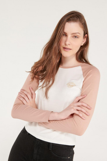 Camiseta manga larga con estampado en frente