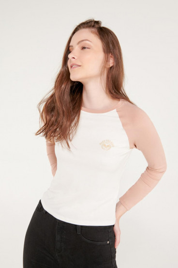 Camiseta manga larga con estampado en frente