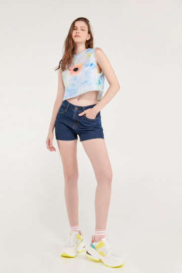 Camiseta sin mangas con estampado, Girasol.