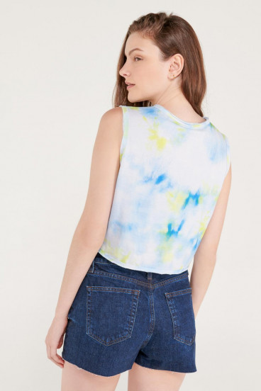 Camiseta sin mangas con estampado, Girasol.