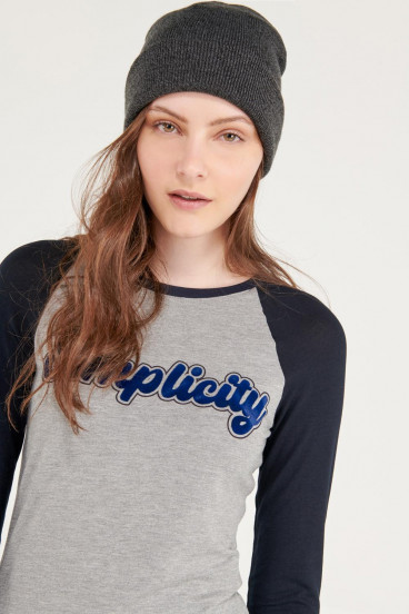 Camiseta manga larga con estampado en frente