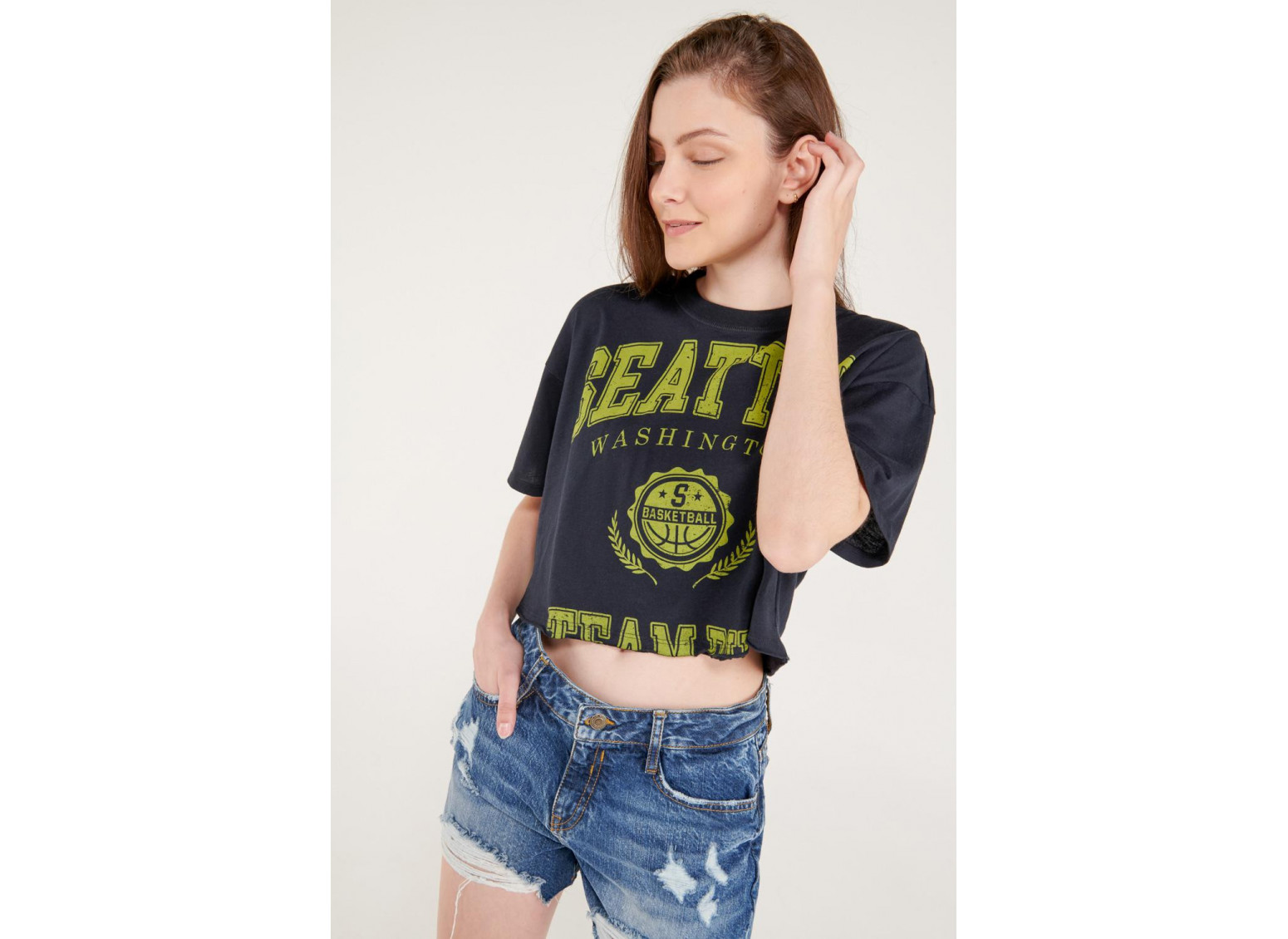 Camiseta manga corta con estampado.