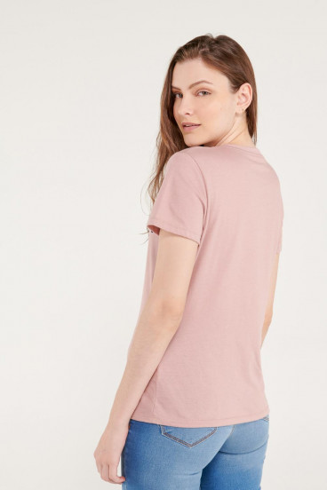Camiseta cuello redondo, manga corta con estampado