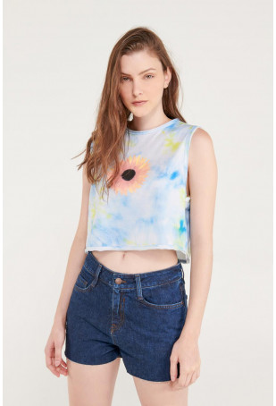 Short denim tiro alto