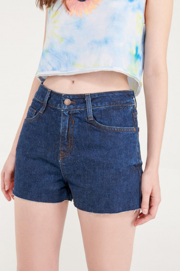 Short denim tiro alto