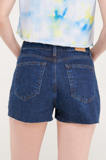 Short denim tiro alto