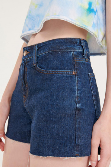 Short denim tiro alto
