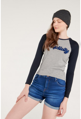 Short denim tiro medio