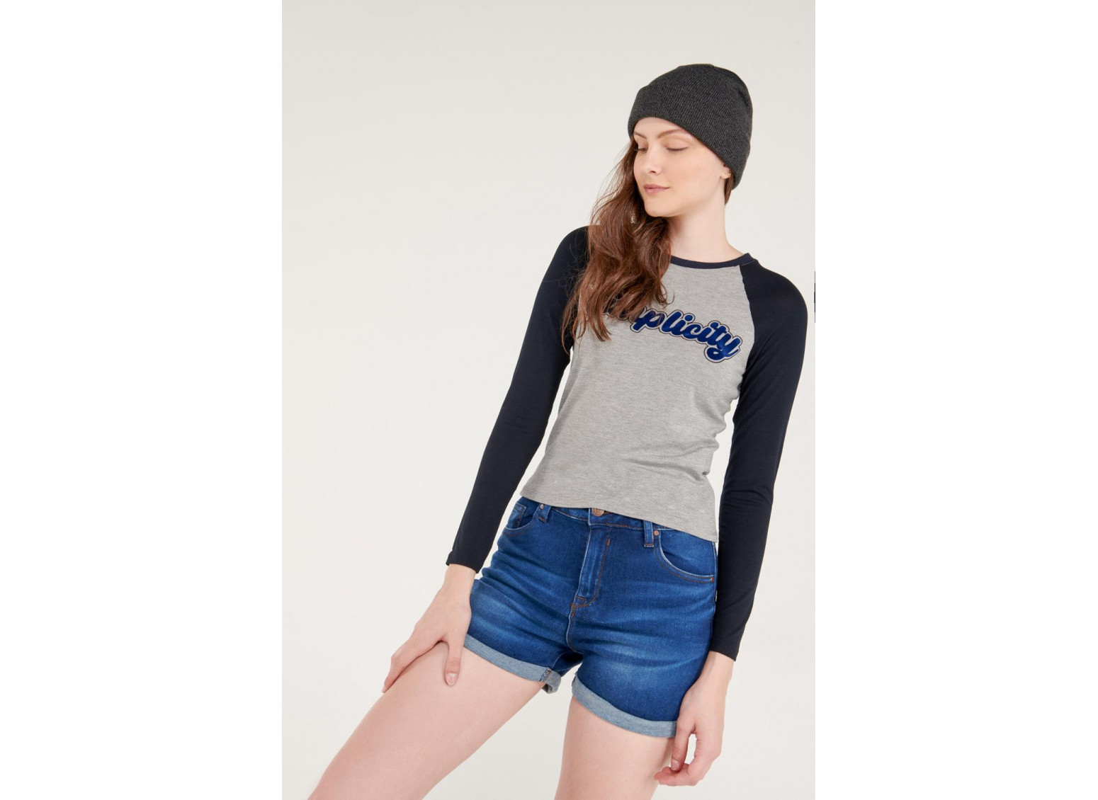 Short denim tiro medio