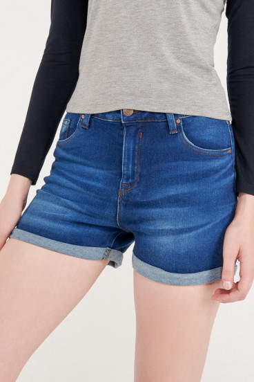 Short denim tiro medio