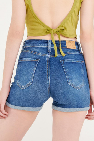 Short denim tiro medio