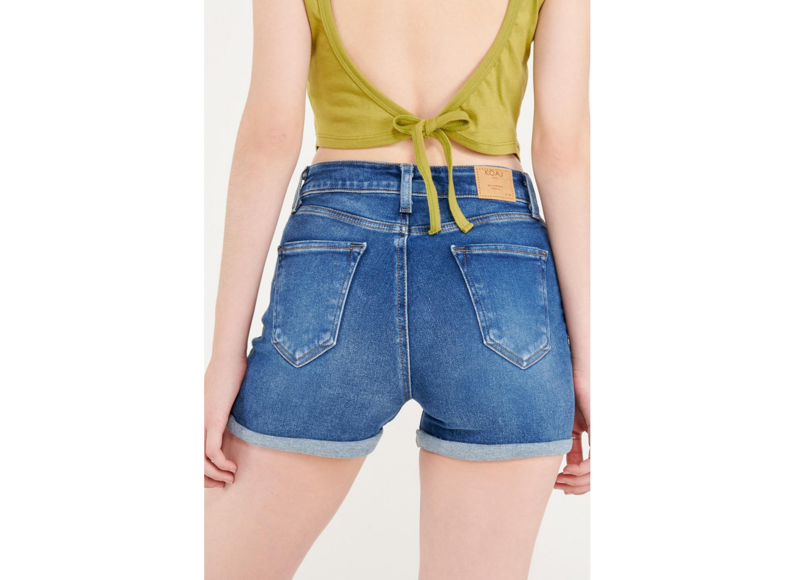Short denim tiro medio