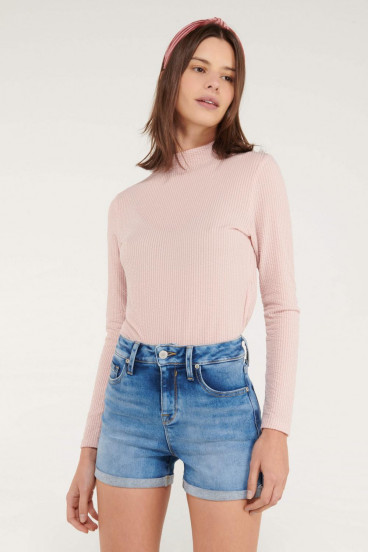 Short denim tiro medio