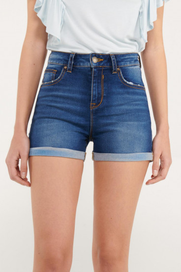 Short denim tiro medio