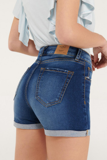 Short denim tiro medio