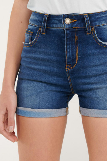 Short denim tiro medio