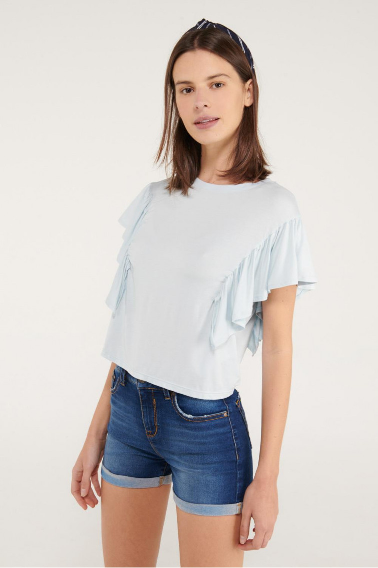 Camiseta manga corta con boleros.