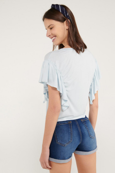 Camiseta manga corta con boleros.