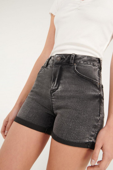 Short denim tiro medio