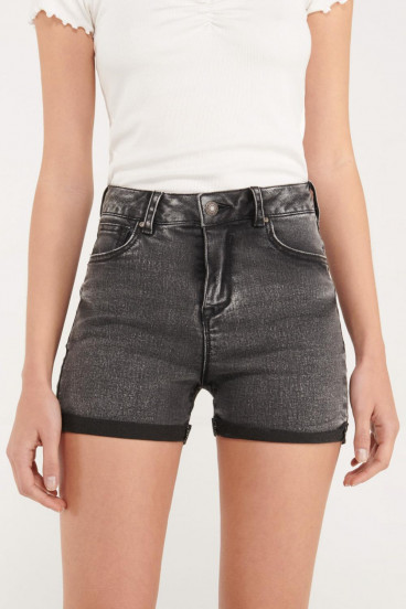 Short denim tiro medio