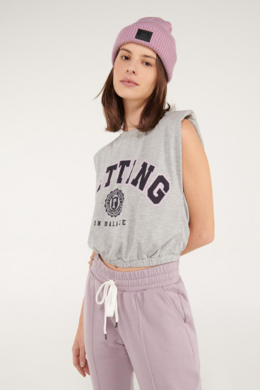 Camiseta sin mangas, para mujer con hombreras.