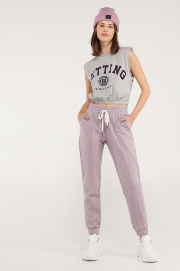 Camiseta sin mangas, para mujer con hombreras.