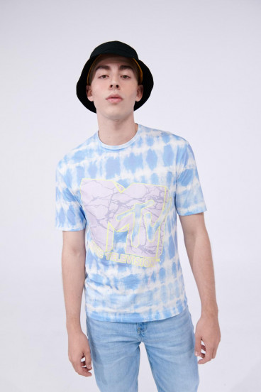 Camiseta Tie dye, manga corta estampada de MTV.