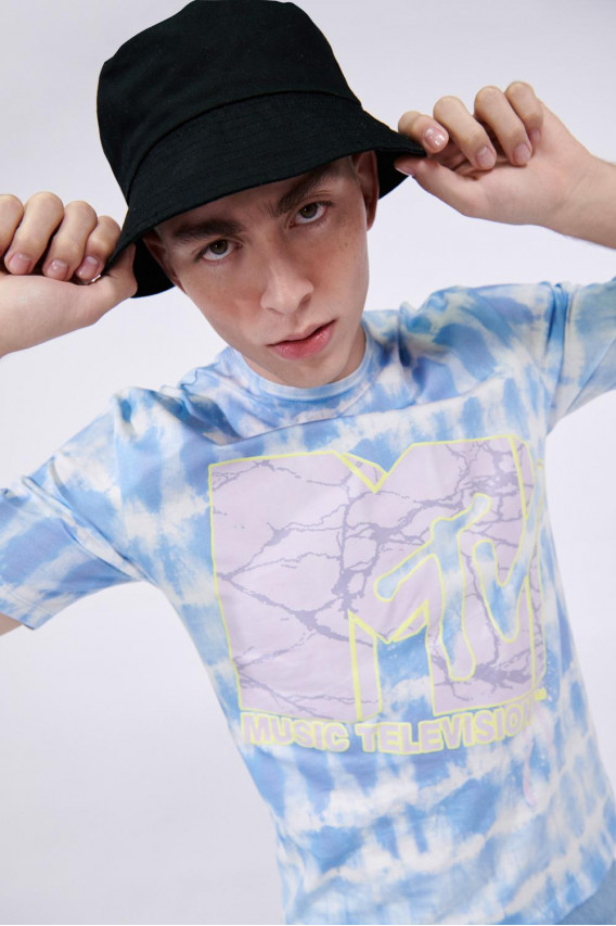 Camiseta Tie dye, manga corta estampada de MTV.