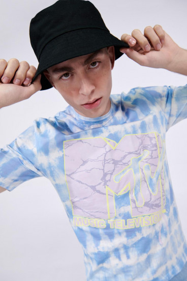 Camiseta Tie dye, manga corta estampada de MTV.