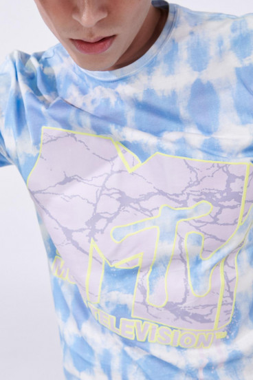 Camiseta Tie dye, manga corta estampada de MTV.