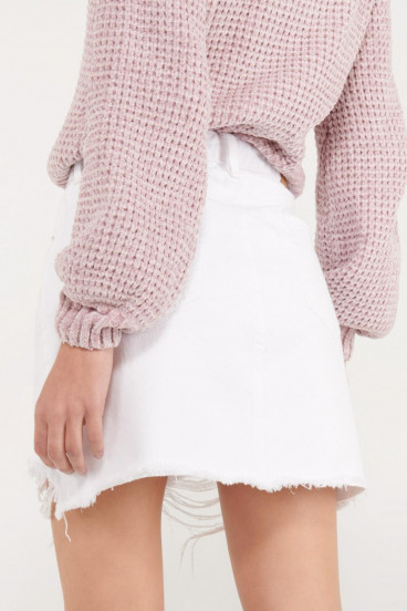 Falda tiro alto con perlas