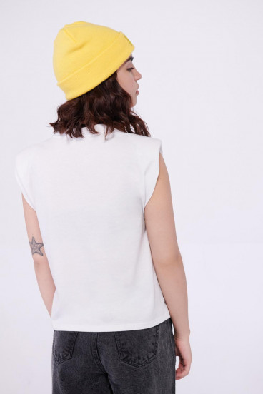 Camiseta con hombreras estampada de Felix el Gato.